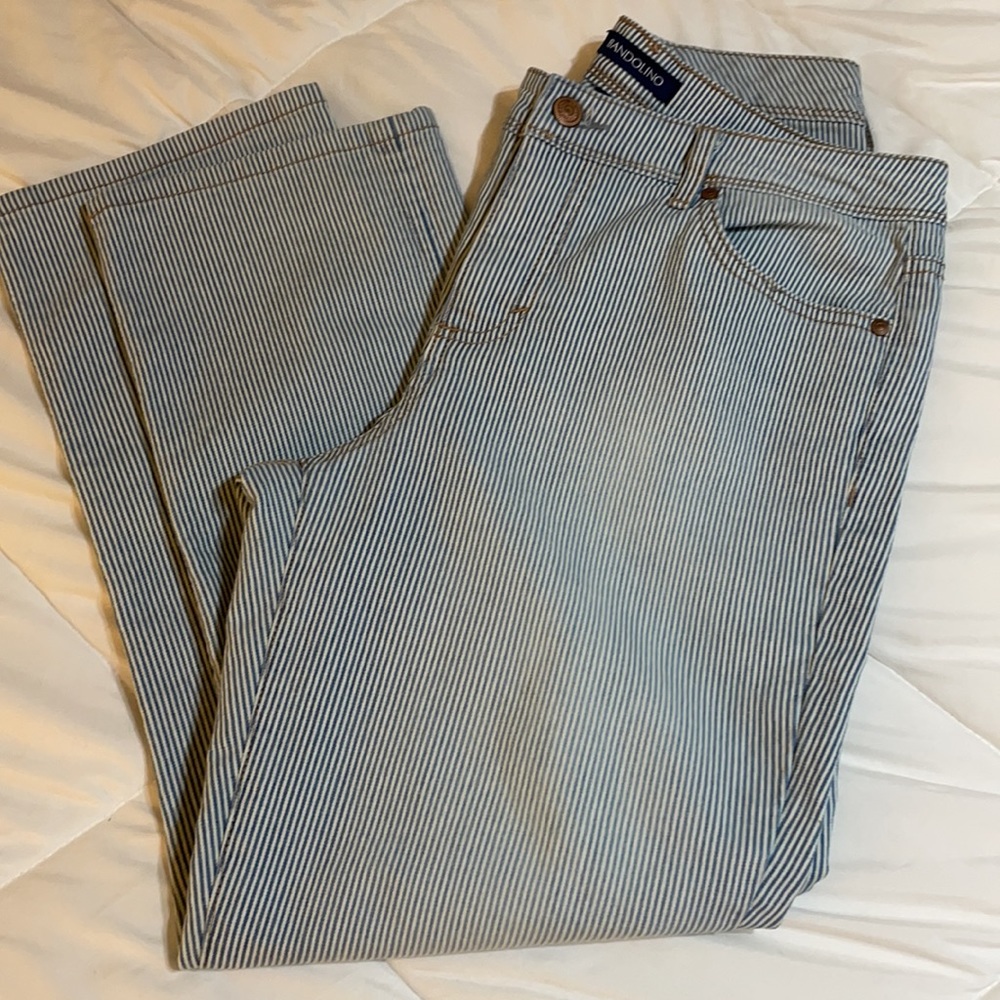 Bandolino Women’s SZ 6 Karen Boyfriend Striped 5 Pocket Ankle Jean - Picture 13 of 13